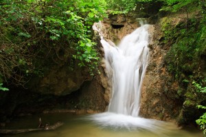 Waterfalls of Paprikás-creek near Budapest in Solymár