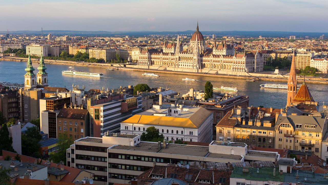 View from fishermens bastion budapest on Parliament