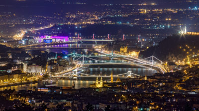 Budapest downtown at night