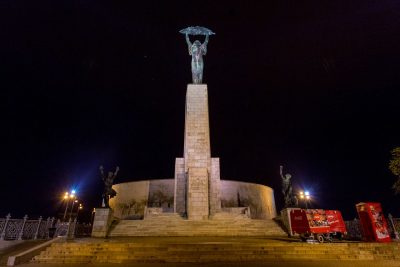 Liberty Statue at night in Budapest