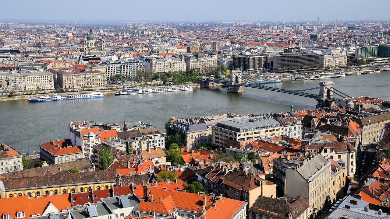 View from Mathias church to the Chain Bridge