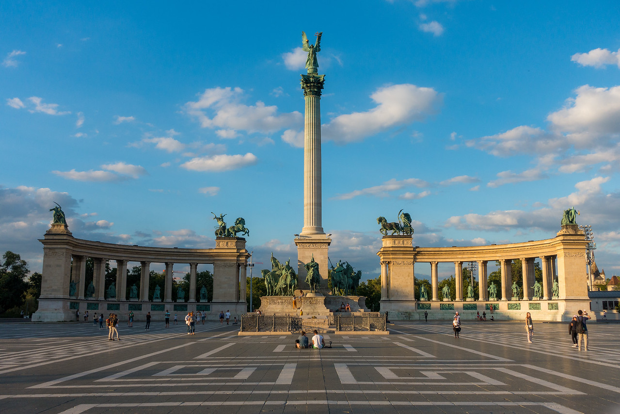 Heroes square at sunset