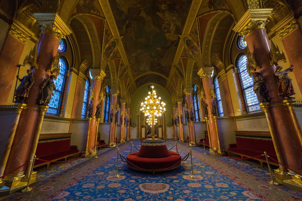 Decorated room in hungarian Parliament