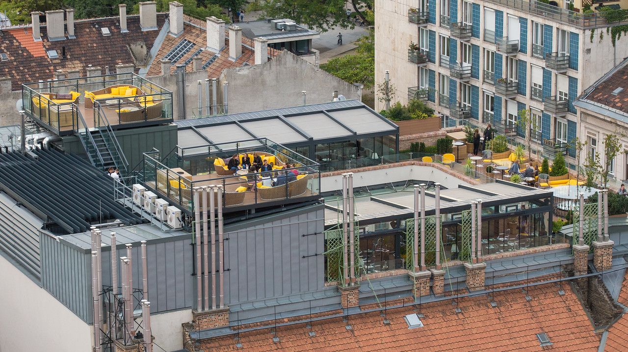 Rooftop bar of Hotel Aria Budapes