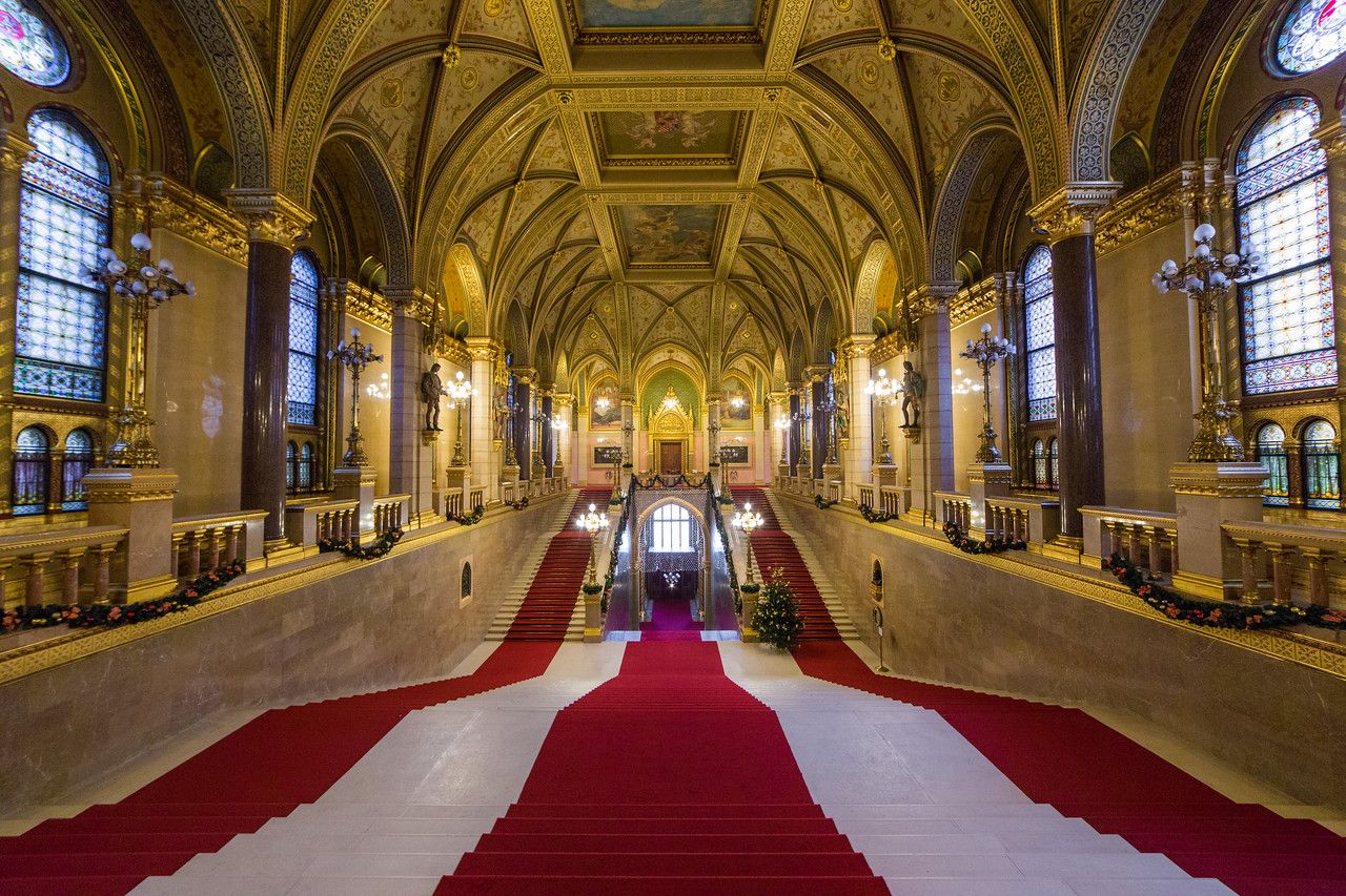 Staircase in hungarian Parliament, Budapest