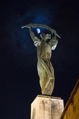 Liberty Statue and Moon