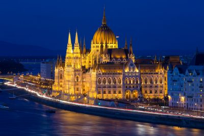 Budapest Parliament at night in the Blue Hour