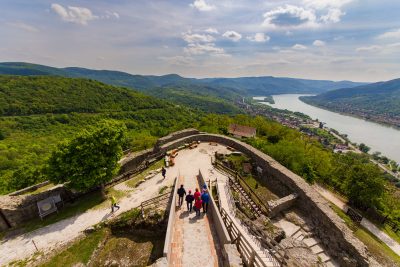 Visegrad Castle and Danube Bend view wide angle