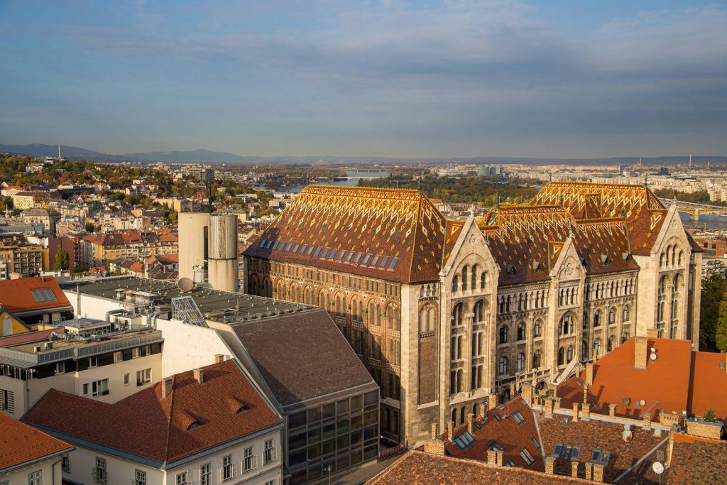 gorgeous roof of national archives in Buda Castle